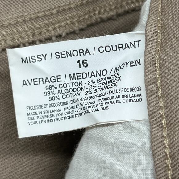 GLORIA VANDERBILT Jeans 16 Amanda Tapered Heritage Fit Stretch Twill Brown NEW - Picture 10 of 15